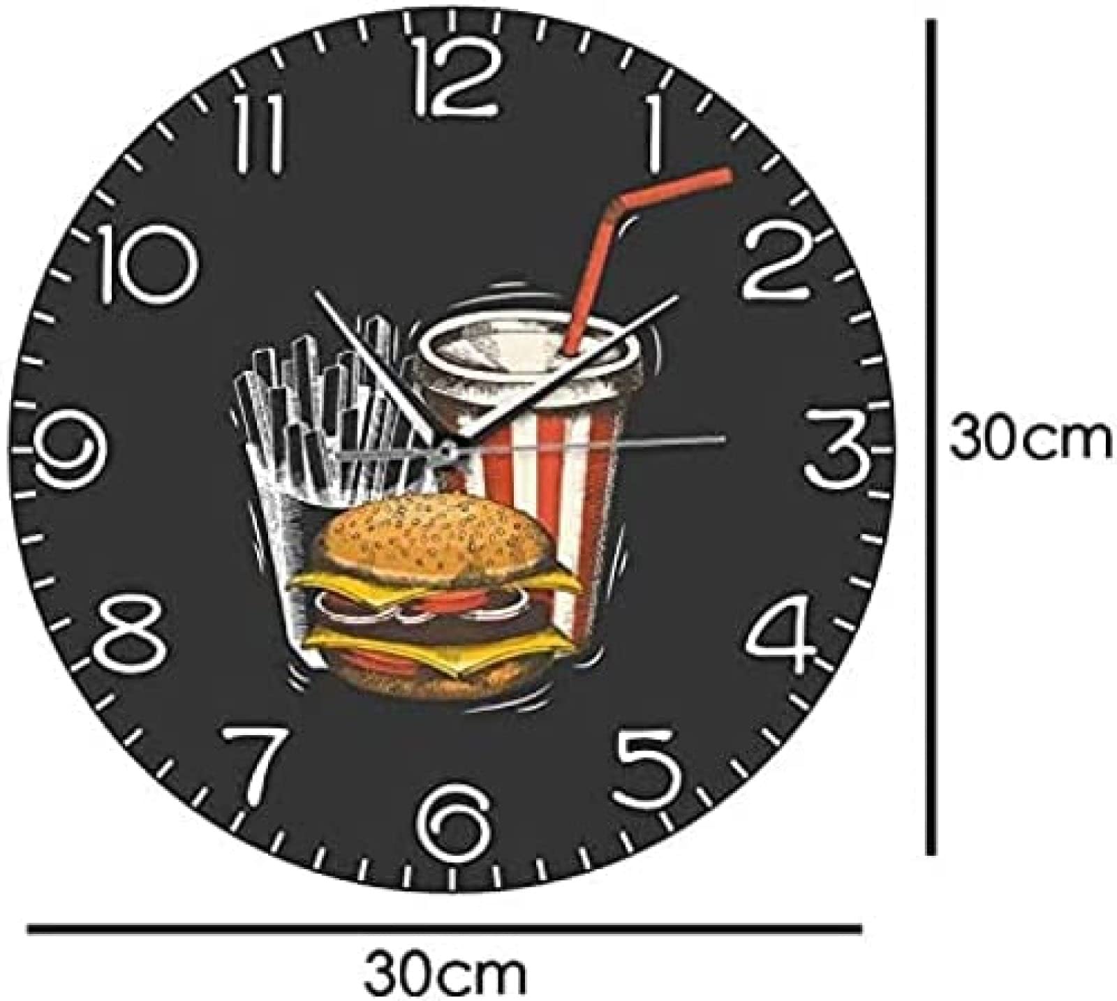 Amazon.co.jp: 壁掛け時計町で最高のファーストフードモダン壁掛け時計